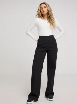 SIMPLY BE Wide Leg Pull On Jegging Black 30