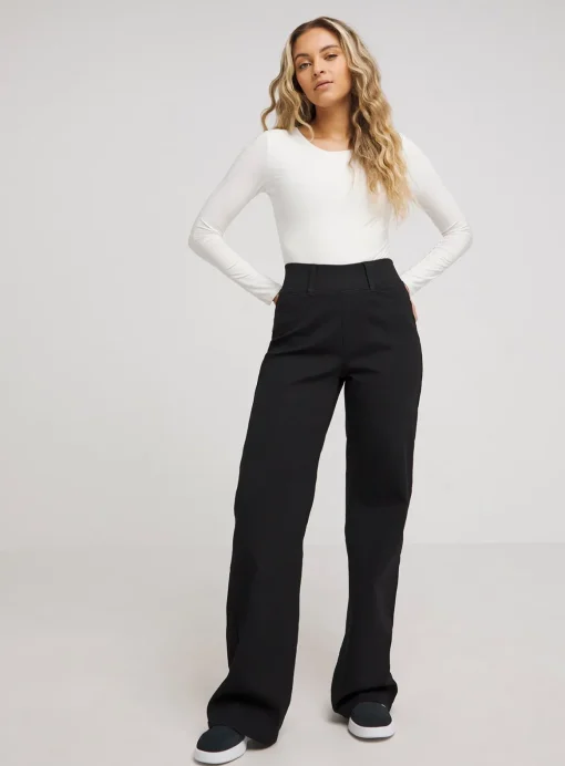 SIMPLY BE Wide Leg Pull On Jegging Black 30