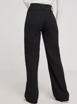 SIMPLY BE Wide Leg Pull On Jegging Black 30