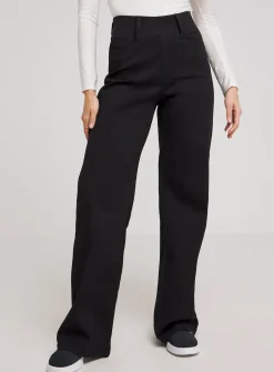 SIMPLY BE Wide Leg Pull On Jegging Black 30
