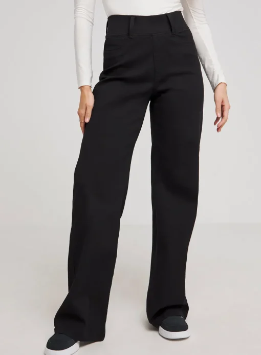 SIMPLY BE Wide Leg Pull On Jegging Black 30