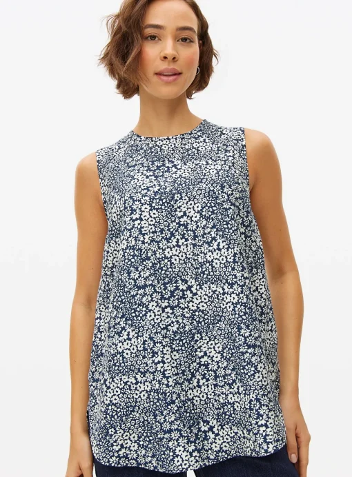 Sleeveless Floral Print Shell Top 10