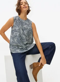 Sleeveless Floral Print Shell Top 10
