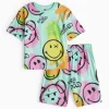 Smiley World Blue Print Short Sleeve Pyjamas 7-8 years