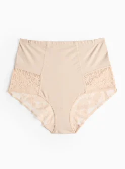 Smoothform™ Beige Firm-Control Lace Full Knickers 10