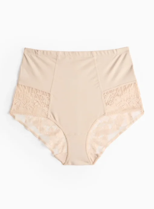 Smoothform™ Beige Firm-Control Lace Full Knickers 10