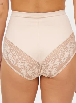 Smoothform™ Beige Firm-Control Lace Full Knickers 10
