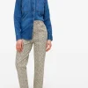 Snake Printed Denim Relaxed Straight Jeans 20L