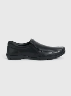 Sole Comfort Black Leather Slip On Shoes 12