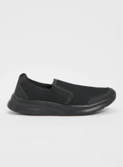 Sole Comfort Black Mesh Slip On Shoes 7