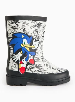 Sonic The Hedgehog Print Rubber Wellies 8 Infant