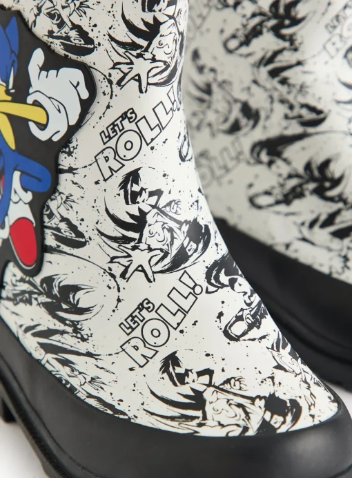 Sonic The Hedgehog Print Rubber Wellies 8 Infant