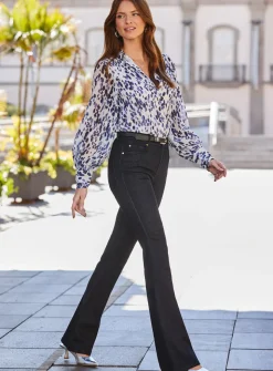 SOSANDAR Blue & White Spot Print Shirt 6
