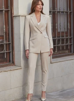 SOSANDAR Natural Slim Leg Trousers 20