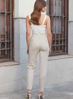 SOSANDAR Natural Slim Leg Trousers 20