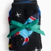 Space Pizza Printed Cosy Socks 2 6-8.5