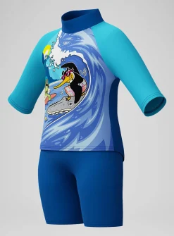 SPEEDO Boys Learn To Swim Sun Protection Rash Vest & Swim Shorts 3 years