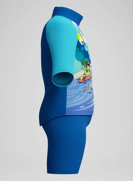 SPEEDO Boys Learn To Swim Sun Protection Rash Vest & Swim Shorts 3 years
