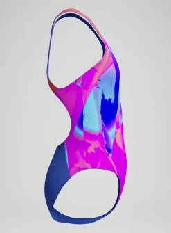 SPEEDO Girls Digital Allover Powerback Swimsuit 15-16 years