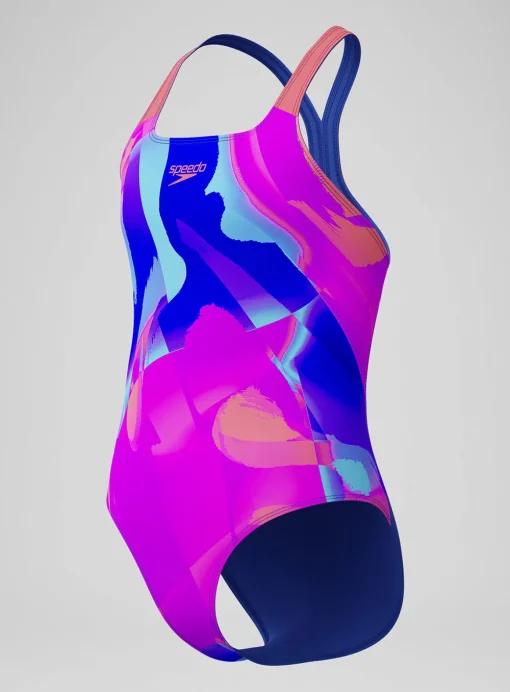 SPEEDO Girls Digital Allover Powerback Swimsuit 15-16 years