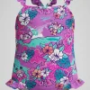 SPEEDO Girls Learn To Swim Printed Frill Thinstrap Swimsuit 6 years