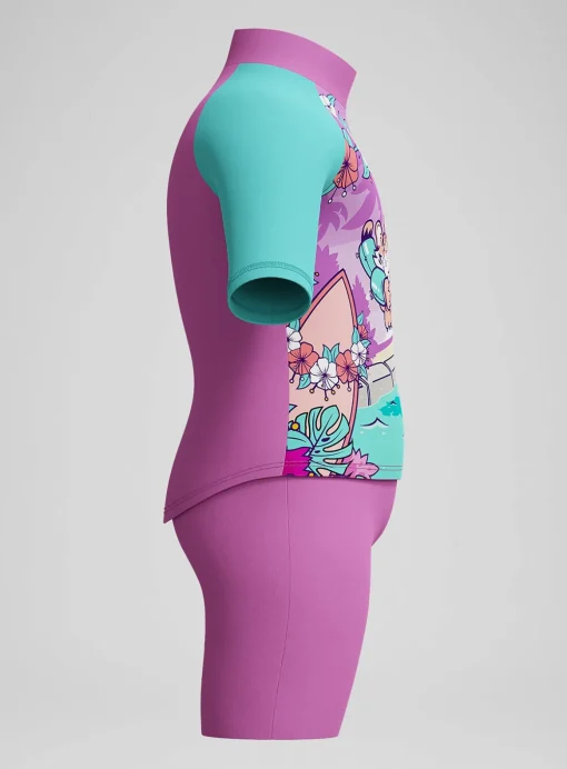 SPEEDO Girls Learn To Swim Sun Protection Rash Vest & Swim Short 5 years