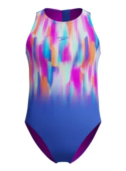 SPEEDO Girls Printed Hydrasuit Swimsuit 9-10 years