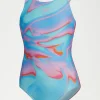 SPEEDO Girls Printed Pulseback Swimsuit 5-6 Years