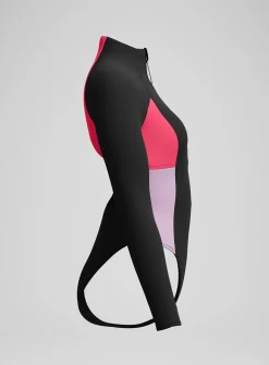 SPEEDO Long Sleeve Zip Colorblock Swimsuit XS