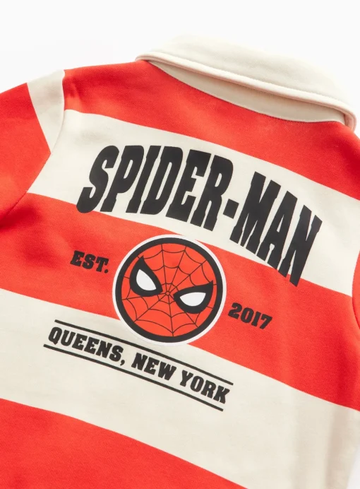 Spider-Man Print Striped Rugby Shirt 1-2 years
