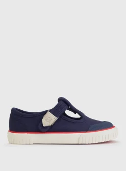 START-RITE Anchor Navy T Bar Canvas Shoes 6 Infant