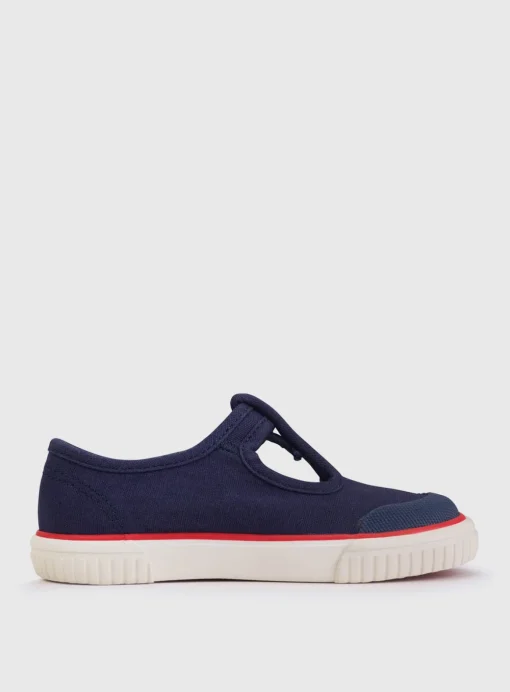 START-RITE Anchor Navy T Bar Canvas Shoes 6 Infant
