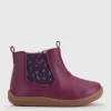START-RITE Avenue Red/Plim Leather Zip Up First Chelsea Boots 8 Infant