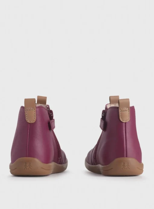 START-RITE Avenue Red/Plim Leather Zip Up First Chelsea Boots 8 Infant