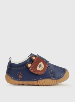 START-RITE Bear Hug Blue Leather Pre Walker Shoes 4.5 Infant