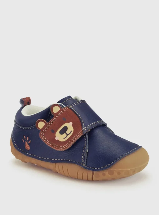 START-RITE Bear Hug Blue Leather Pre Walker Shoes 4.5 Infant