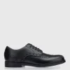 START-RITE Brogue Jnr Black Leather Lace Up School Shoes 3