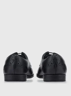 START-RITE Brogue Jnr Black Leather Lace Up School Shoes 3
