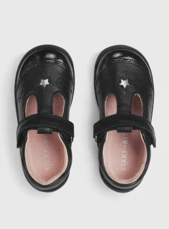 START-RITE Dazzle Black Leather T Bar School Shoes 10.5 Infant
