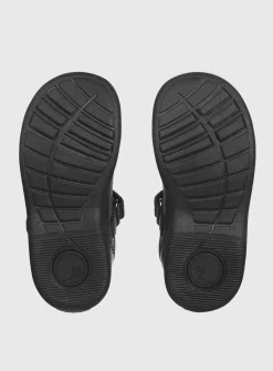 START-RITE Dazzle Black Leather T Bar School Shoes 10.5 Infant
