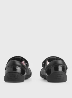 START-RITE Dazzle Black Leather T Bar School Shoes 10.5 Infant