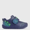 START-RITE Dino Foot Blue Leather First Steps Shoes 6 Infant