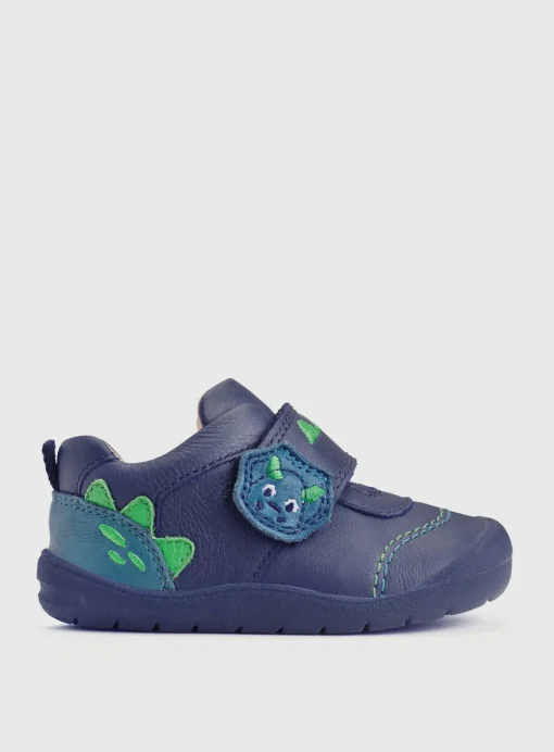 START-RITE Dino Foot Blue Leather First Steps Shoes 6 Infant