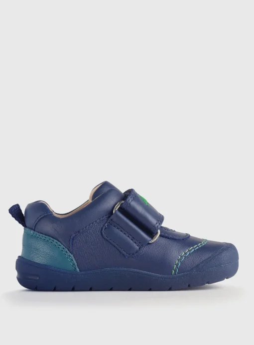 START-RITE Dino Foot Blue Leather First Steps Shoes 6 Infant