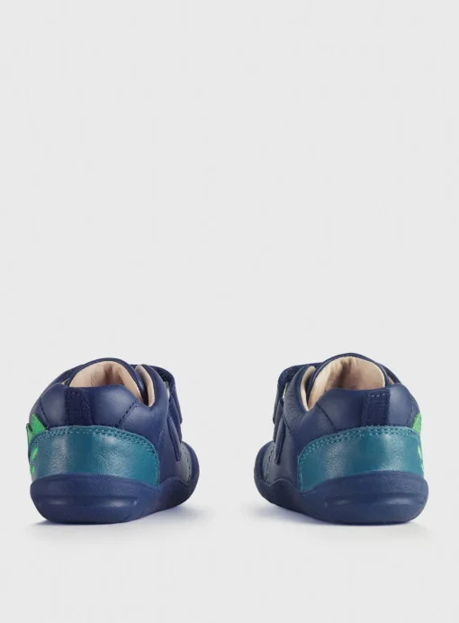 START-RITE Dino Foot Blue Leather First Steps Shoes 6 Infant