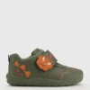 START-RITE Dino Foot Khaki/Orange Leather First Steps Shoes 5.5 Infant