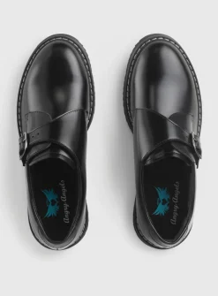 START-RITE Eclipse Black Leather Chunky Buckle Up School Shoes 5