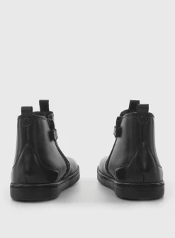 START-RITE Energy Black Leather Zip Up Boots 10.5 Infant