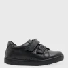 START-RITE Explore Black Leather Double Rip Tape School Shoes 8 Infant