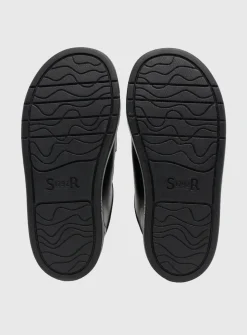 START-RITE Explore Black Leather Double Rip Tape School Shoes 8 Infant